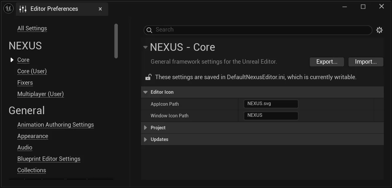 Editor Window Icon: Settings