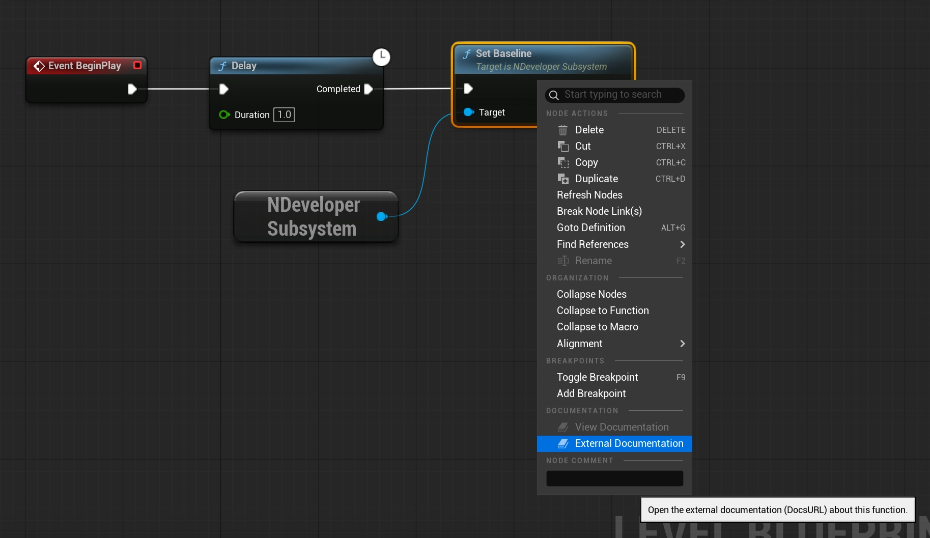External Documentation Context Menu