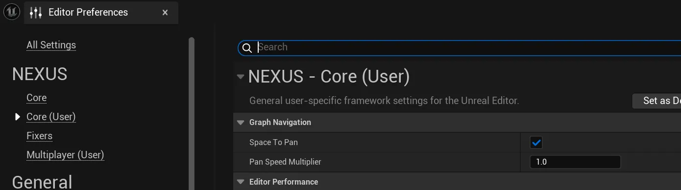 Graph Navigation: Settings