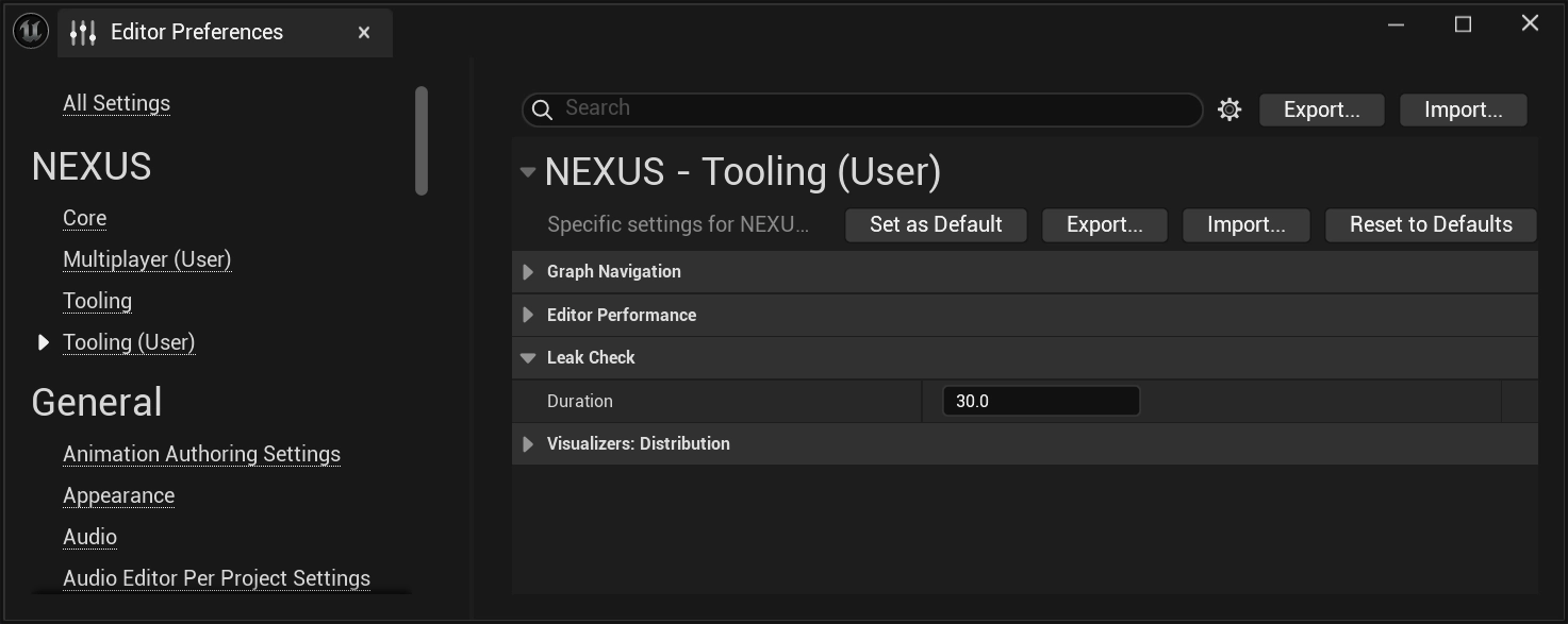 Tooling Settings: Leak Check