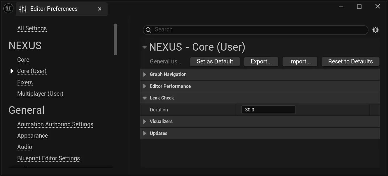 Developer Subsystem: Settings