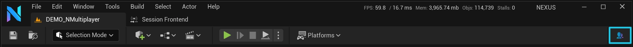 Multiplayer Test Button